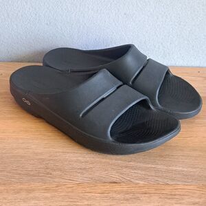 Oofos OOahh Black Recovery Slide Sandals Men’s 11 Womens 13 Unisex Comfort EU 44